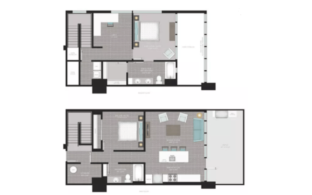 L3 - 2 bedroom floorplan layout with 2 bathrooms and 1569 square feet