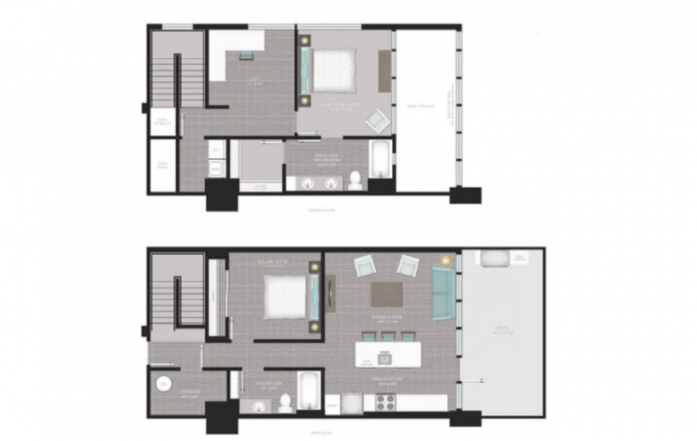 L3 - 2 bedroom floorplan layout with 2 baths and 1569 square feet.