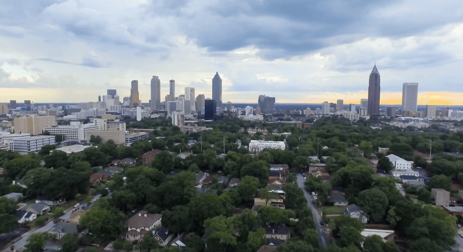 aerial view of city skyline